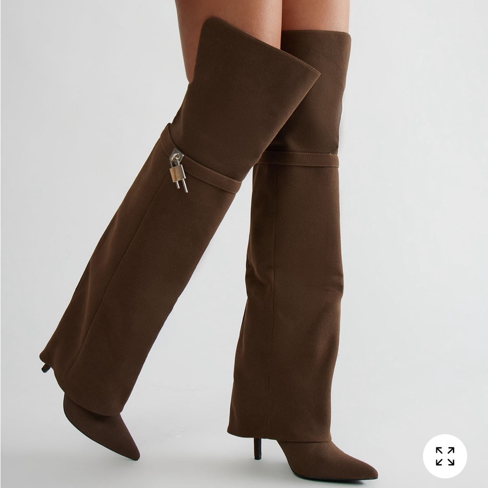 Over the Knee Suede Brown Boots.